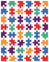 Naklejka premium Vector illustration of colorful puzzle, separate pieces