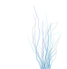 tree branches silhouette in multiple blue purple over white