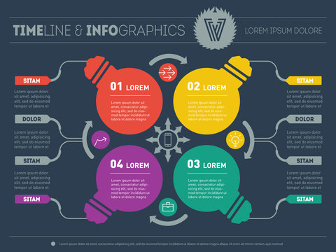 Vector infographics. Business concept with four options, parts,