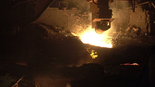 start of pig iron from a blast furnace