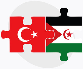 Turkey and Western Sahara Flags
