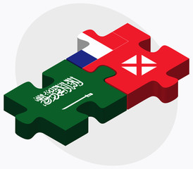 Obraz premium Saudi Arabia and Wallis and Futuna Flags