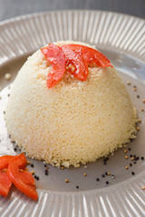 Delicious homemade vegetarian couscous made with bell pepper, to