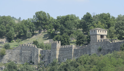 fortress tower and wall of the fortress of Tsarevets in the Town of Veliko Turnovo