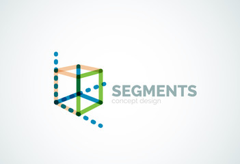 Obraz premium Vector outline minimal abstract geometric logo