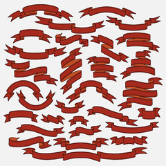 Vintage ribbon banners set