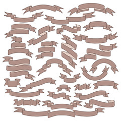 Vintage ribbon banners set