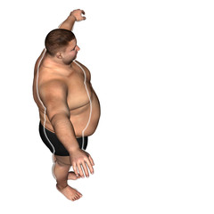 Human man fat and slim concept isolated