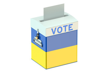 ballot box with flag of Ukraine
