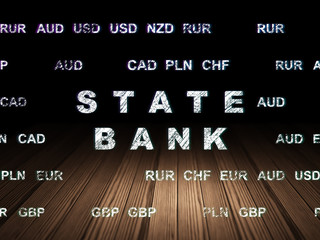 Banking concept: State Bank in grunge dark room