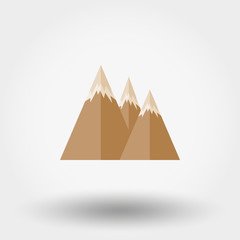 Mountains. Flat icon.