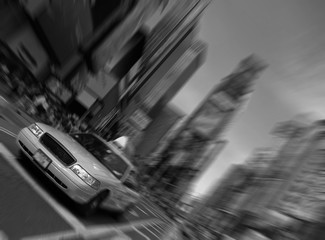 new york city, times square, taxi focus motion blur - 95751270
