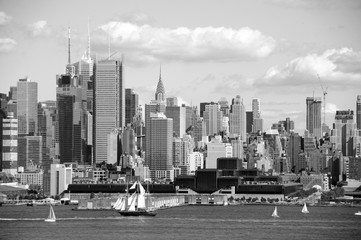 new york city cityscape skyline, nyc, usa