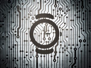 Timeline concept: circuit board with Watch