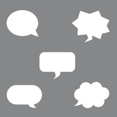 Speech Bubbles. Set of abstract cloud icons. Vector illustration.