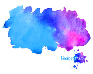 Colorful abstract pink and yellow stain. Watercolor background. Modern creative background for trendy design. Vector illustration.