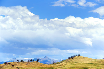 Cloud form over the Gallatin Mountains in Montana.  