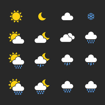 Weather icons. Vector illustration