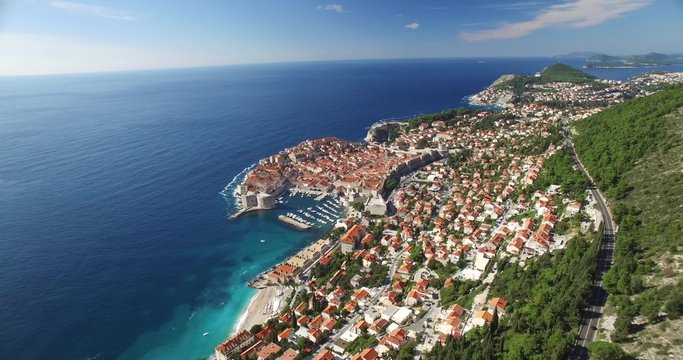 Aerial view of Old Town of Dubrovnik
