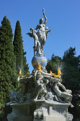 Fountain Goddess of the Night. The sculpture composition with fountains The Night (Goddess of the...