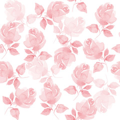 Background with beautiful roses. Seamless pattern with hand-drawn flowers 53 in vector