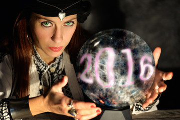 fortune teller forecasting 2016 new year it's coming soon,