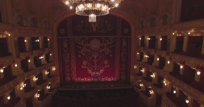 Flying inside the Opera house. Odessa Opera and Ballet Theater is the greatest Odesa&rsquo;s treasure and true pearl of European architecture of XX century
