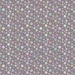 Violet dotted and circular seamless pattern.  Different sizes of circles.