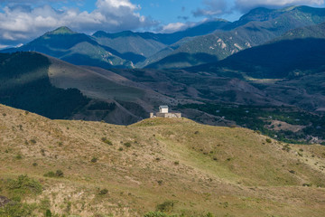 Fototapeta na wymiar Aerial view near Atskuri town, Samtskhe-Javakheti region in Georgia
