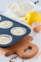 Lemon cupcakes preparation and ingredients