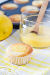 Lemon cupcakes preparation and ingredients
