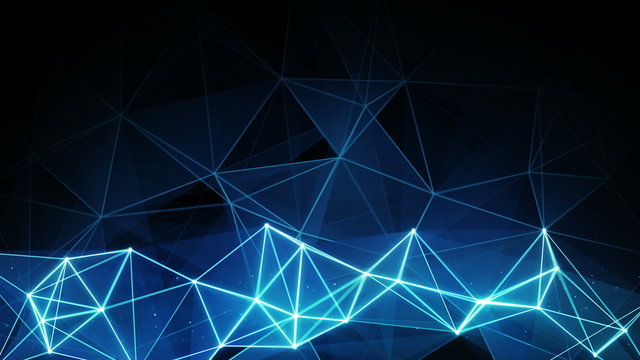 glowing blue polygon background seamless loop 4k (4096x2304)
