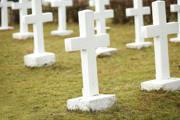 White crosses at the Latvian war cemetery