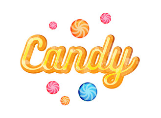 Yellow Candy Font Heading Vector for Posters