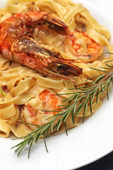 Pasta mit Riesengarnelen