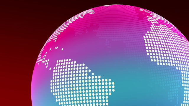 Coloured globe seamless rotating