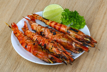 Grilled king prawns
