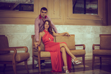 Obraz premium posing enamored couple
