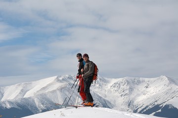 Ski-touring in mountains