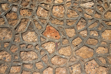Fragment of stone texture wall or fence for natural material bac