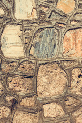 Fragment of stone texture wall or fence for natural material bac