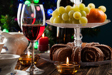 High tea set with dessert