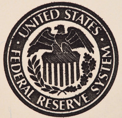 Fototapeta premium Seal of the Federal Reserve System on the us 100 dollar bill ex