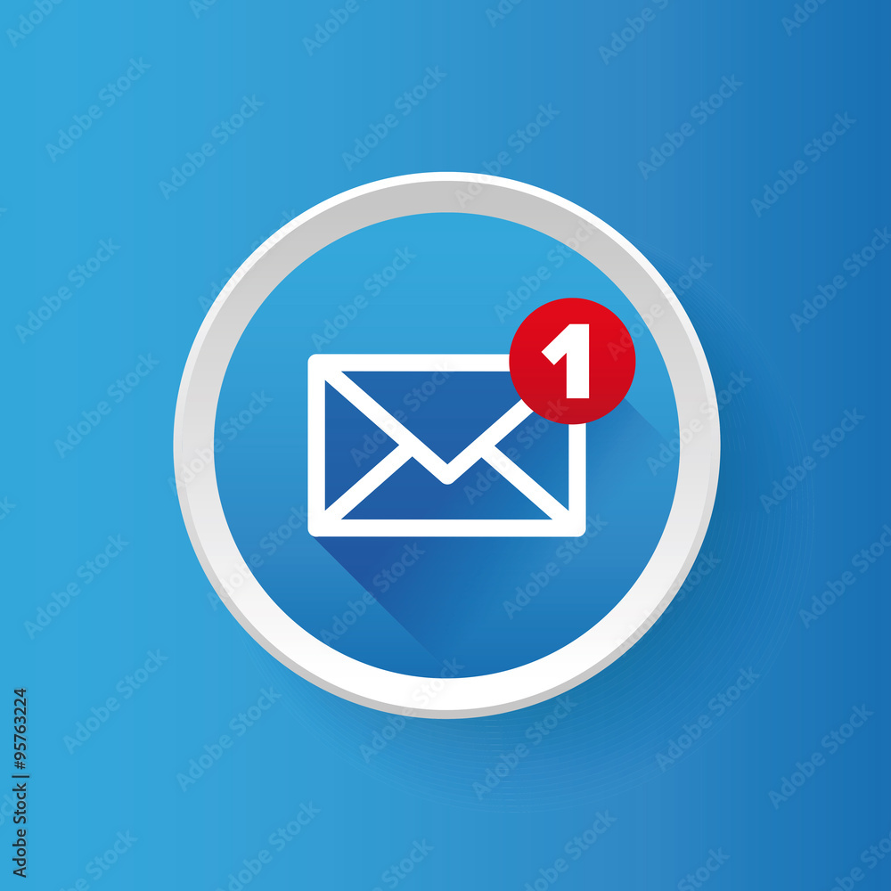 Poster new message vector icon on button