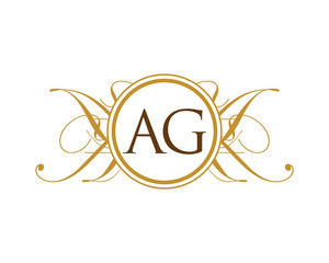AG Luxury ornament initial Logo