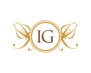 IG Luxury ornament initial Logo