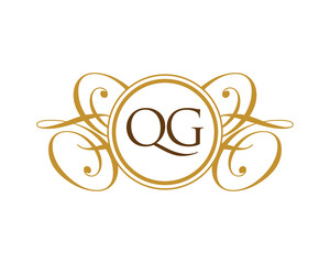QG Luxury ornament initial Logo