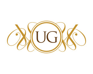 UG Luxury ornament initial Logo