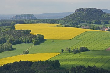 Mesa Konigstein and Gorischstein in Saxon Switzerland near to Dresden, Germany