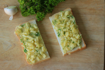 Bread garlic with butter